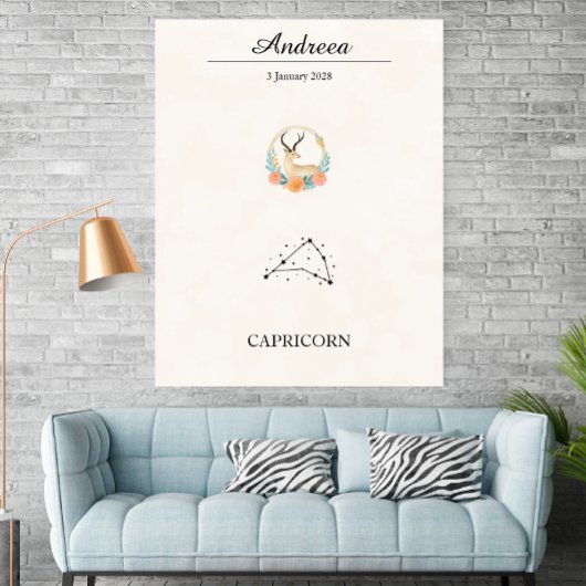 Personalized Boho Capricorn Zodiac Constellation ポスター