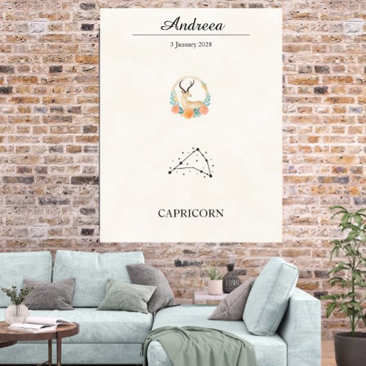 Personalized Boho Capricorn Zodiac Constellation ポスター