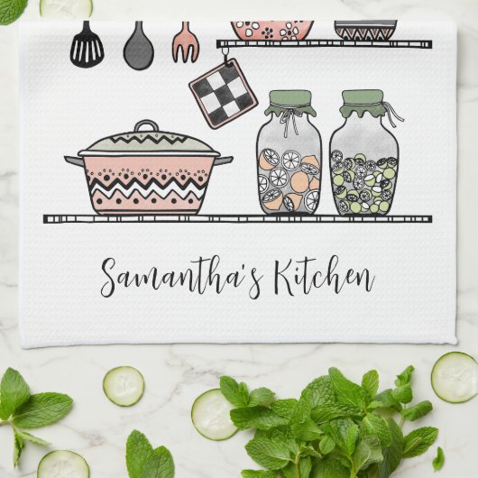 Personalized Boho Chic Farmhouse Decor  キッチンタオル (折り畳み)