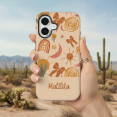Personalized Boho Desert Sun Pattern Phone Case iPhone 16ケース