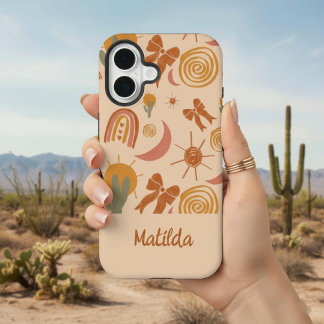 Personalized Boho Desert Sun Pattern Phone Case iPhone 16ケース