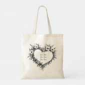 Personalized Boho Floral Heart Tote トートバッグ (裏面)
