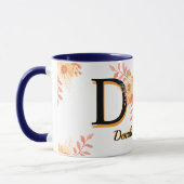 Personalized Boho Floral Mug - Custom Name & Initi マグカップ (左)
