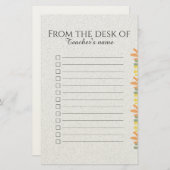 Personalized Boho Floral Teacher Pad 便箋 (正面/裏面)