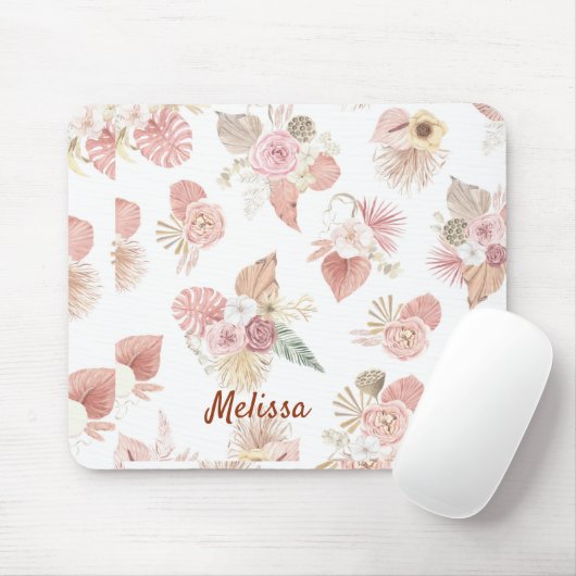 Personalized Boho Florals マウスパッド (マウス)