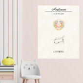 Personalized Boho Gemini Zodiac Constellation ポスター