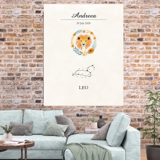 Personalized Boho Leo Zodiac Constellation ポスター