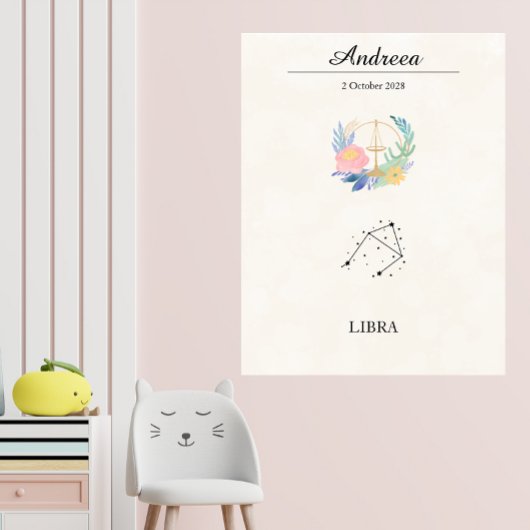 Personalized Boho Libra Zodiac Constellation ポスター