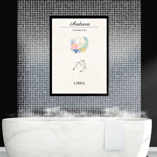 Personalized Boho Libra Zodiac Constellation ポスター