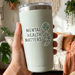 Personalized Boho Mental Health Semicolon Greenery シール