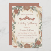 Personalized Boho Minimalist Christmas Party 招待状 (正面/裏面)
