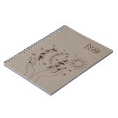 Personalized Boho Moon & Sun Spiral Notebook ノートブック (左側)
