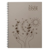 Personalized Boho Moon & Sun Spiral Notebook ノートブック (正面)