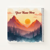 Personalized Boho Mountains at Sunrise ノートブック (裏面)