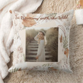 Personalized Boho Pillow  Bohemian Photo Gift クッション (ブランケット)