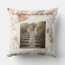 Personalized Boho Pillow  Bohemian Photo Gift
