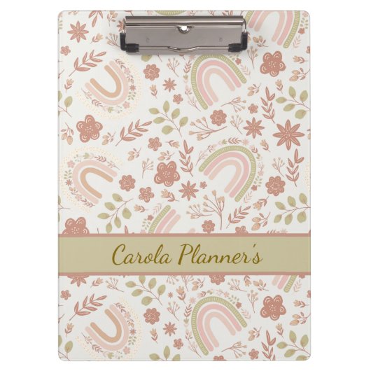 Personalized Boho Rainbow  クリップボード (正面)