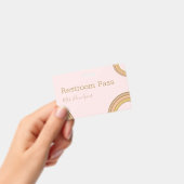 Personalized Boho Rainbow Hall Pass Pink バッジ (手持ち)