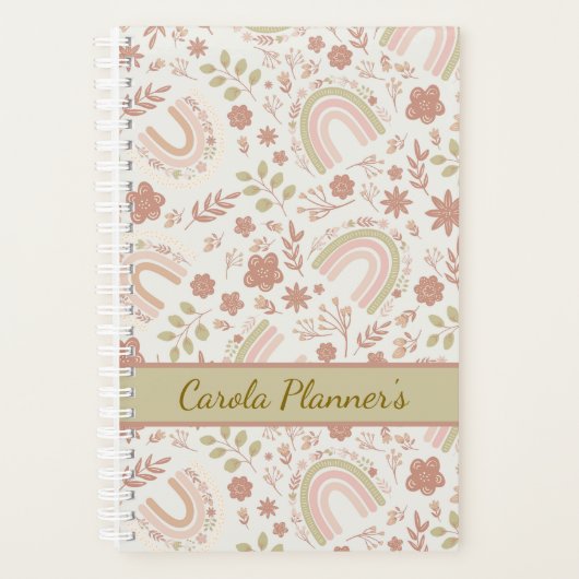 Personalized Boho Rainbow Planner プランナー手帳 (正面)