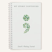 Personalized Boho Sage Green Semicolon Journal ノートブック (正面)