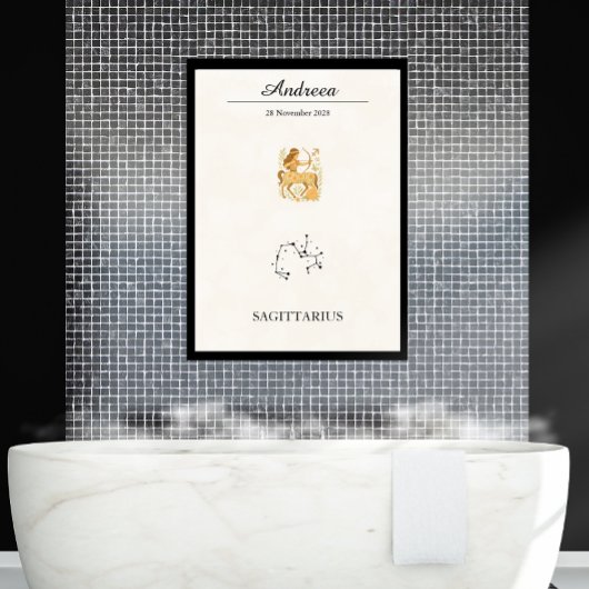 Personalized Boho Sagittarius Zodiac Constellation ポスター