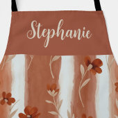 Personalized Boho Terracotta Wildflower Name エプロン