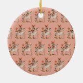 Personalized Boho Unicorn Wildflower セラミックオーナメント (裏面)