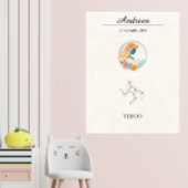 Personalized Boho Virgo Zodiac Constellation ポスター