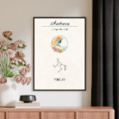 Personalized Boho Virgo Zodiac Constellation ポスター