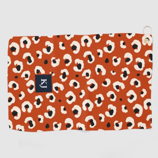 Personalized Bold Leopard Monogrammed ゴルフタオル (横)