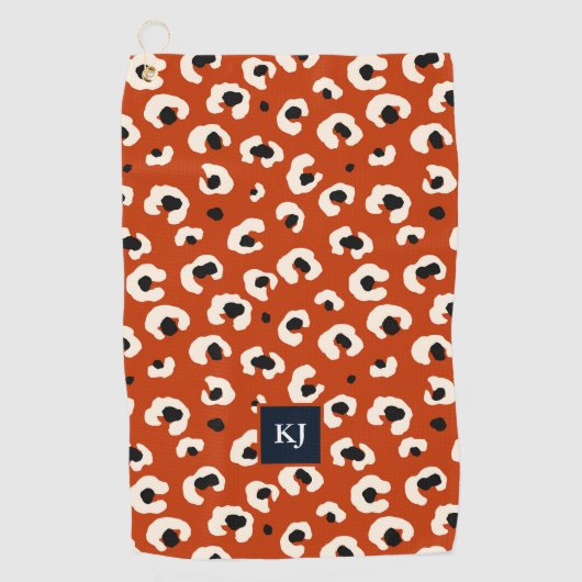Personalized Bold Leopard Monogrammed ゴルフタオル (正面)