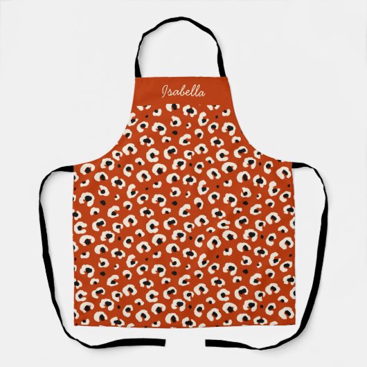 Personalized Bold Leopard Print Apron エプロン (正面)