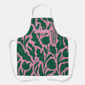 Personalized Bold Pink Botanical Floral Name Gift エプロン (正面)