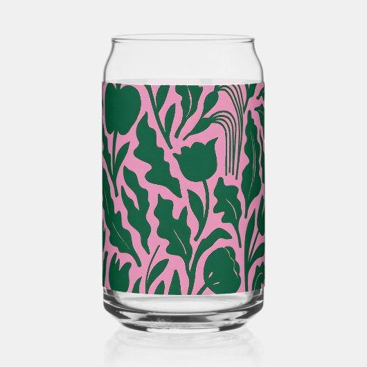 Personalized Bold Pink Botanical Floral Name Gift ガラス缶 (裏面)