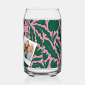 Personalized Bold Pink Botanical Floral Name Gift ガラス缶 (左)