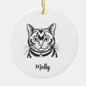 Personalized Bombay Cat Christmas セラミックオーナメント (正面)