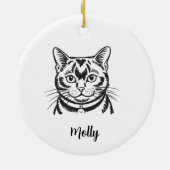 Personalized Bombay Cat Christmas セラミックオーナメント (裏面)