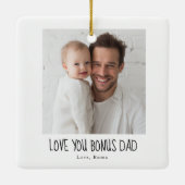 Personalized Bonus Dad Photo  セラミックオーナメント (裏面)