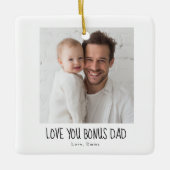 Personalized Bonus Dad Photo  セラミックオーナメント (正面)