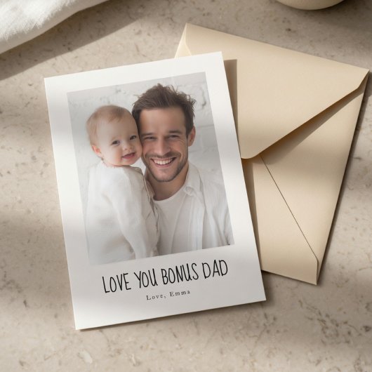 Personalized Bonus Dad Photo Card | Custom Gift シーズンカード