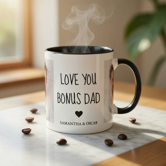 Personalized Bonus Dad Photo Mug | Custom Step Dad ツートーンマグカップ