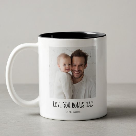 Personalized Bonus Dad Photo Mug – Custom Step Dad ツートーンマグカップ