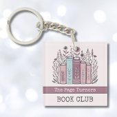 Personalized Book Club Floral キーホルダー
