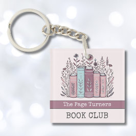 Personalized Book Club Floral キーホルダー