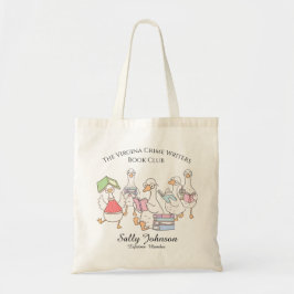 Personalized Book Club Tote Bag with Cute Geese トートバッグ