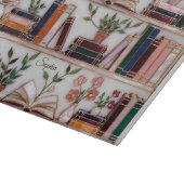 Personalized Book Lover Cutting Board Floral Books カッティングボード (角)