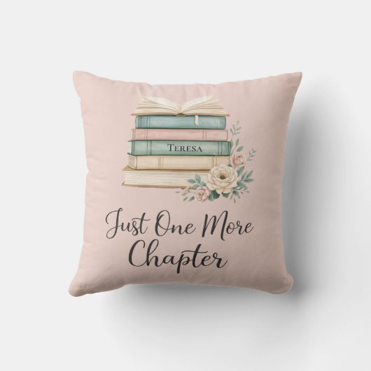 Personalized Book Lover “Just One More Chapter クッション (裏面)