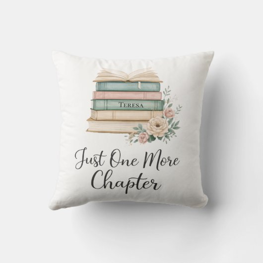 Personalized Book Lover “Just One More Chapter クッション (裏面)