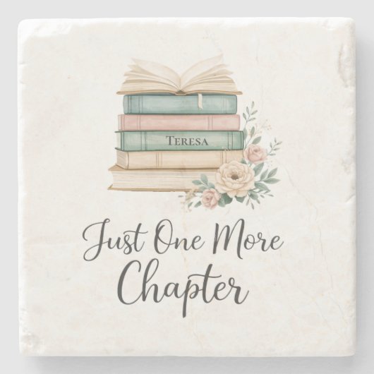 Personalized Book Lover “Just One More Chapter ストーンコースター (正面)