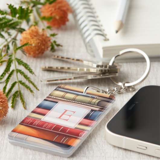 Personalized Book Lover Monogram  キーホルダー (正面右)